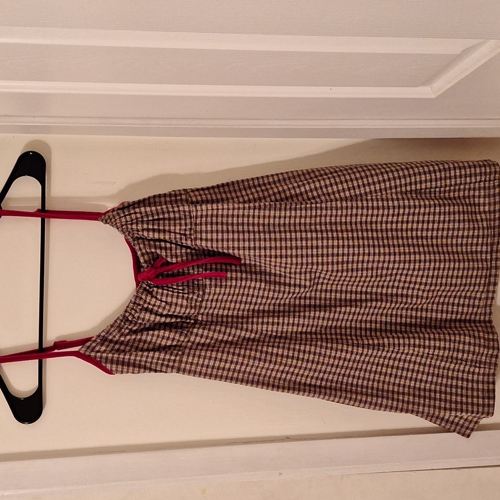 Unif coop dress red and brown plaid dress size medium